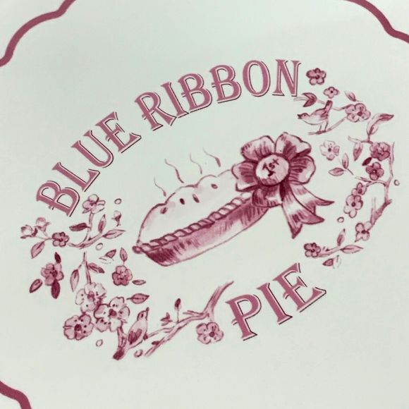 Pfaltzgraff Delicious Pattern Retired Blue Ribbon Pie Plate 9.25” Farmhouse - Picture 3 of 8